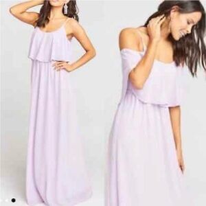 Show Me Your‎ Mumu Caitlin Ruffle Maxi Dress Pastel Purple